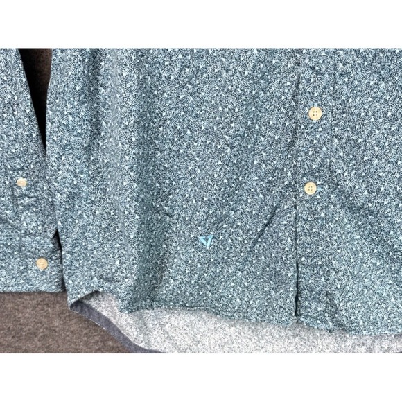 Vissla Button Down Shirt Blue Micro Print Long Sleeve Casual Mens Size S Hipster - Picture 8 of 11